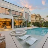 Villa outdoor pool and garden photography Dubai