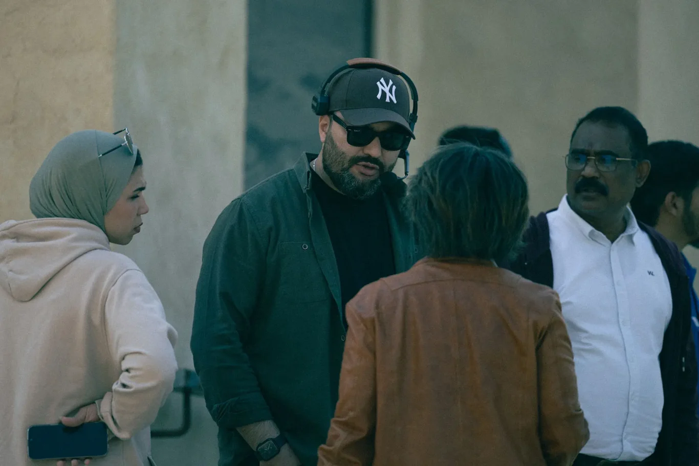 Industrial photographer Masoud Raoufi on location at factory site