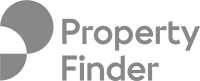 Property Finder logo with abstract gray shapes to the left of the 'Property Finder' text.
