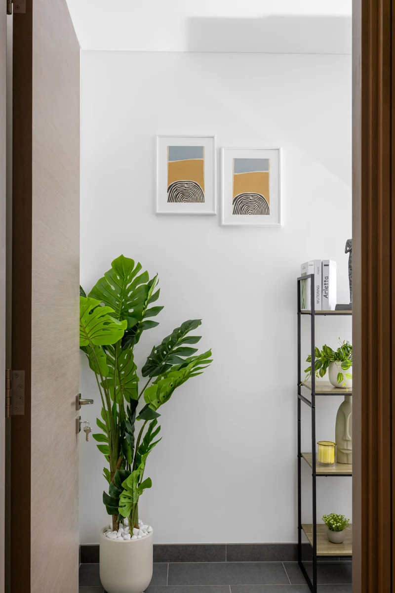 Interior details at night, Airbnb photoshoot at Crest Grande, Sobha Hartland