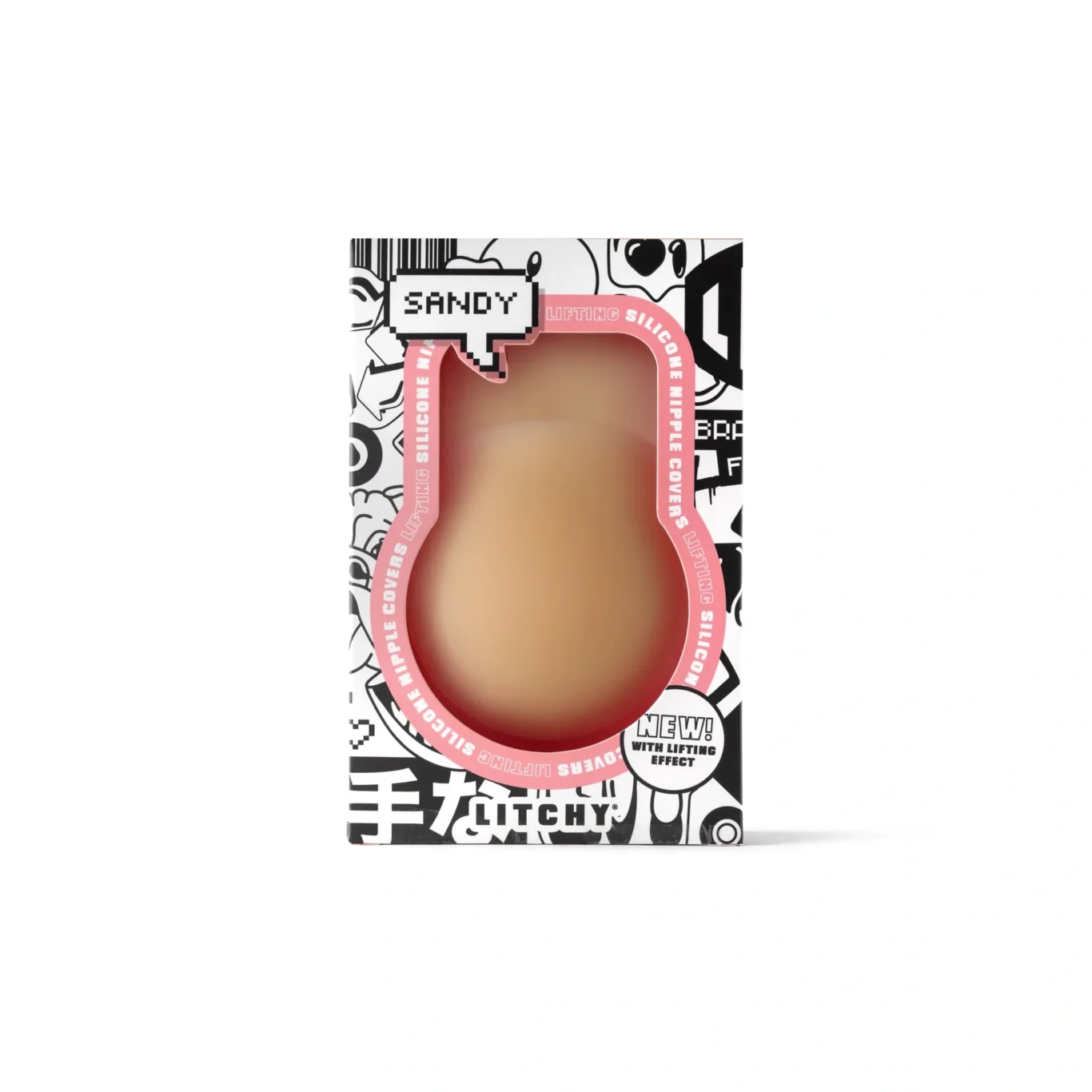 LITCHY lifting nipple covers in the retail box. Premium e-commerce product photography for LITCHY by MRPS in Dubai.