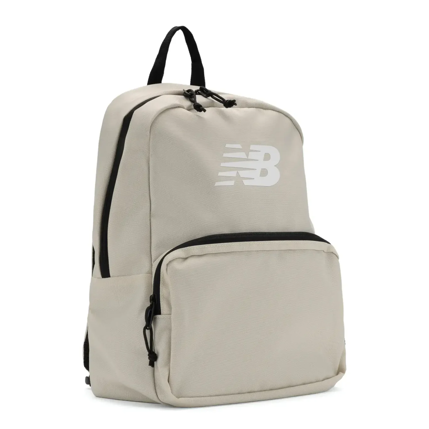 Stone New Balance backpack at a three-quarter angle. E-commerce product photography for New Balance by MRPS in Dubai.