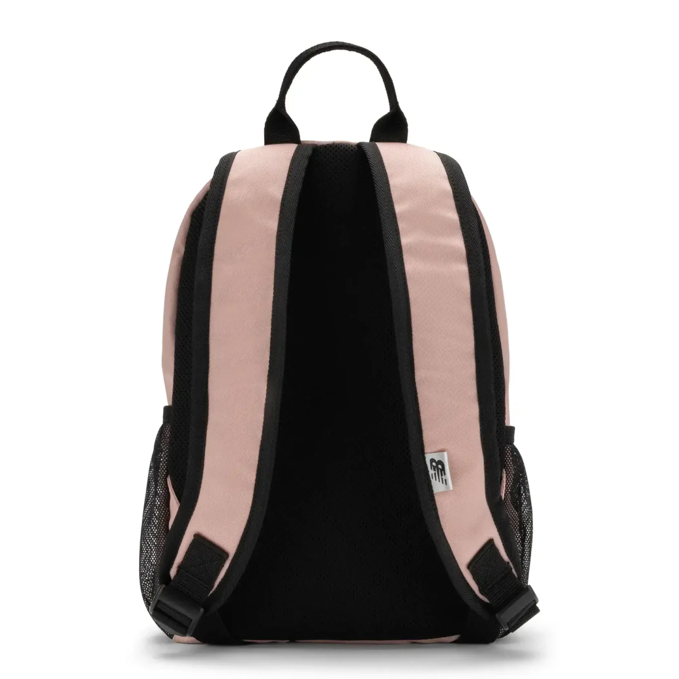 Back view of the pink New Balance backpack with black straps. E-commerce product photography for New Balance by MRPS in Dubai.