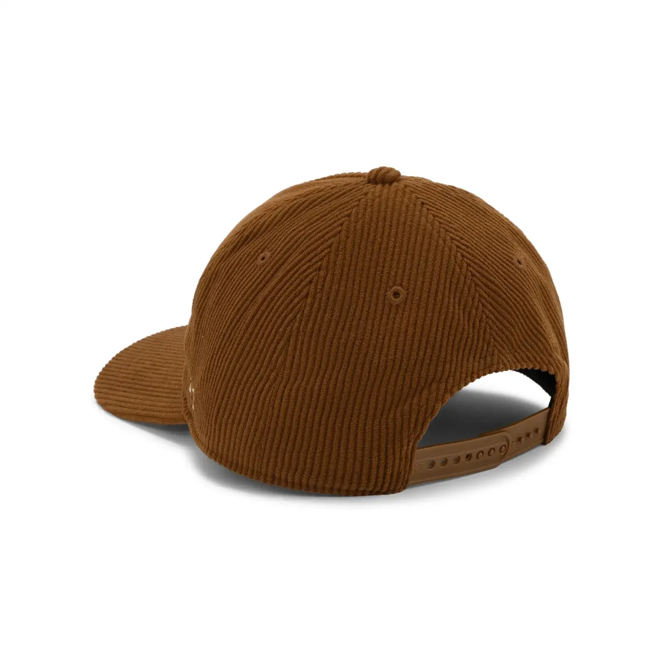 Back view of the brown corduroy New Balance cap. E-commerce product photography for New Balance by MRPS in Dubai.